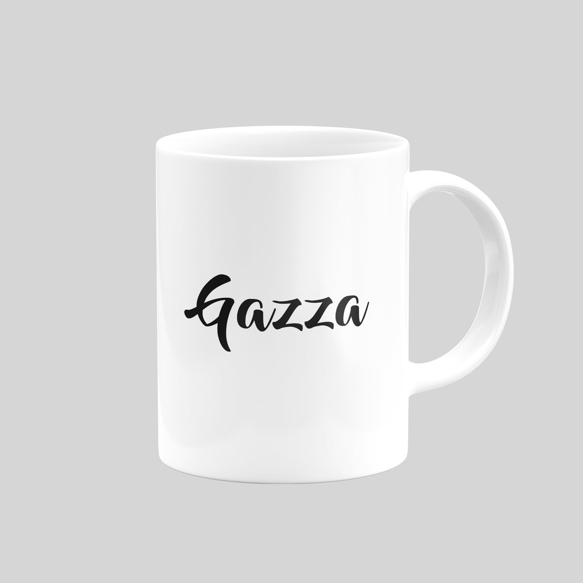 Reverse of Paul Gascoigne Newcastle United mug showing Gazza lettering