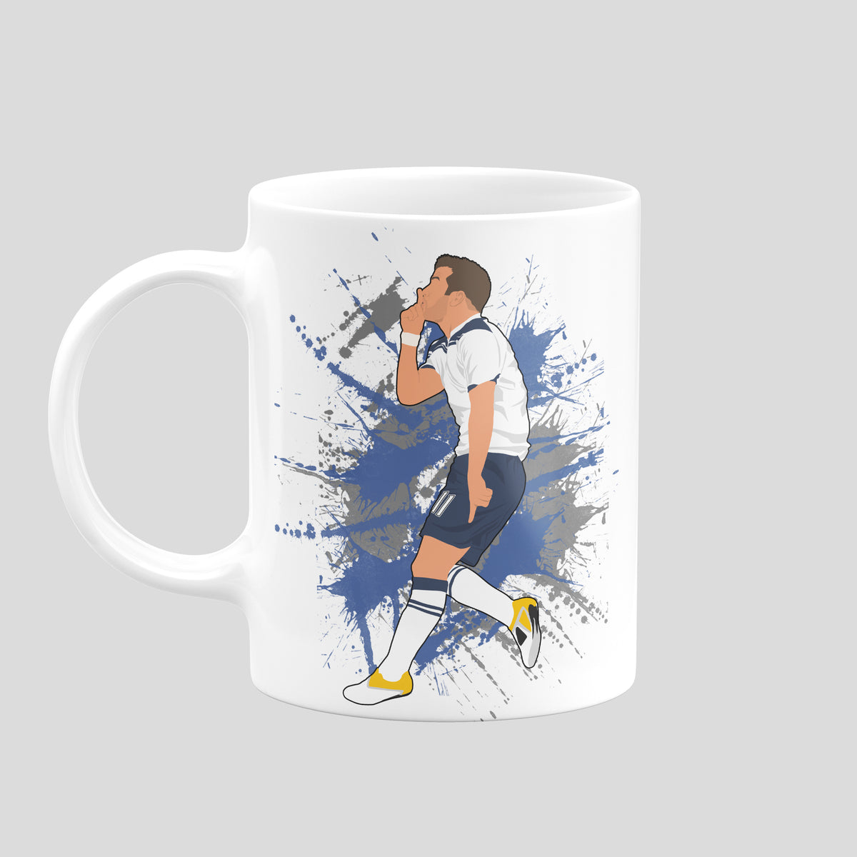 Rafael van der Vaart Tottenham football mug with original player illustration