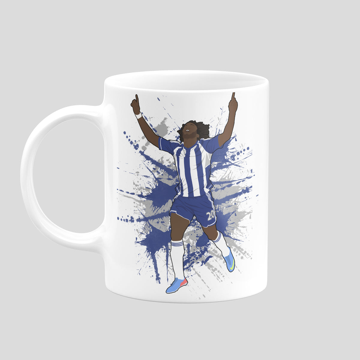Romelu Lukaku West Brom mug with original football illustration