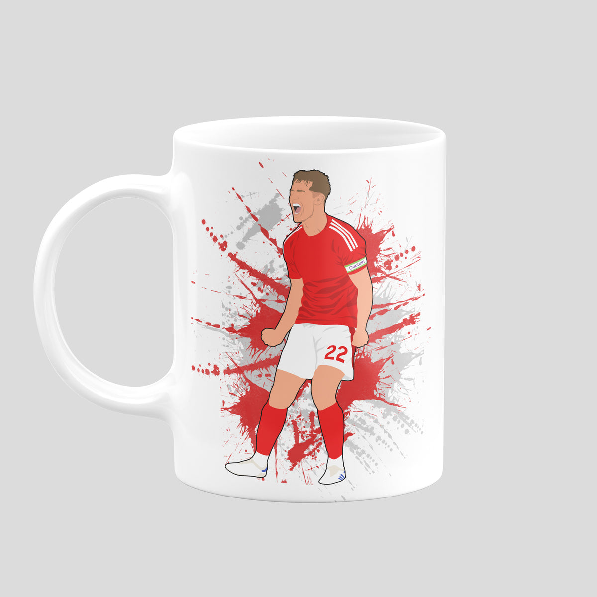 Ryan Yates Nottingham Forest mug with original football illustration