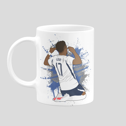 Sávio Tottenham football mug with original player illustration