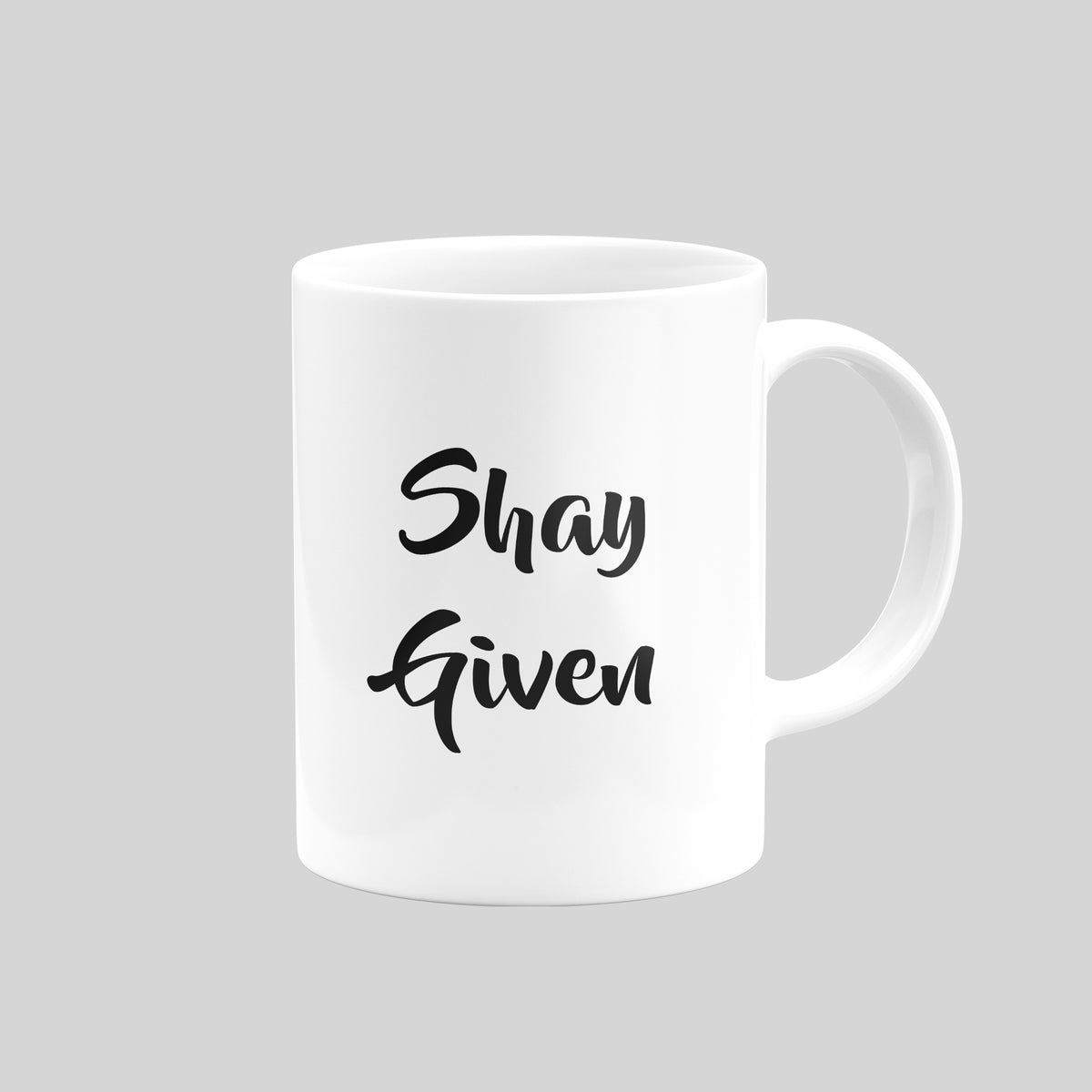 Reverse of Shay Given Newcastle United mug showing his name