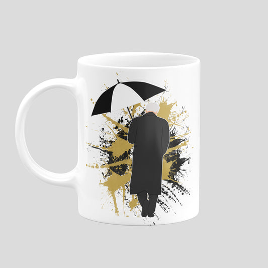 Sir Bobby Robson Newcastle United mug with original umbrella illustration