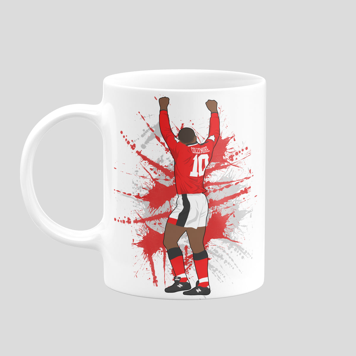 Stan Collymore Nottingham Forest mug with original football illustration