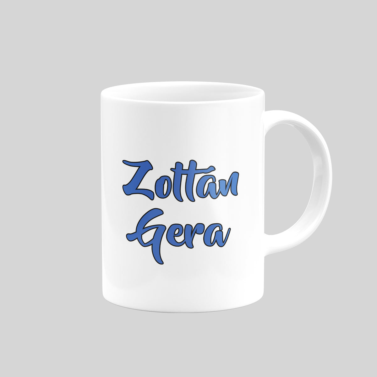 Reverse of Zoltán Gera West Brom mug showing his name