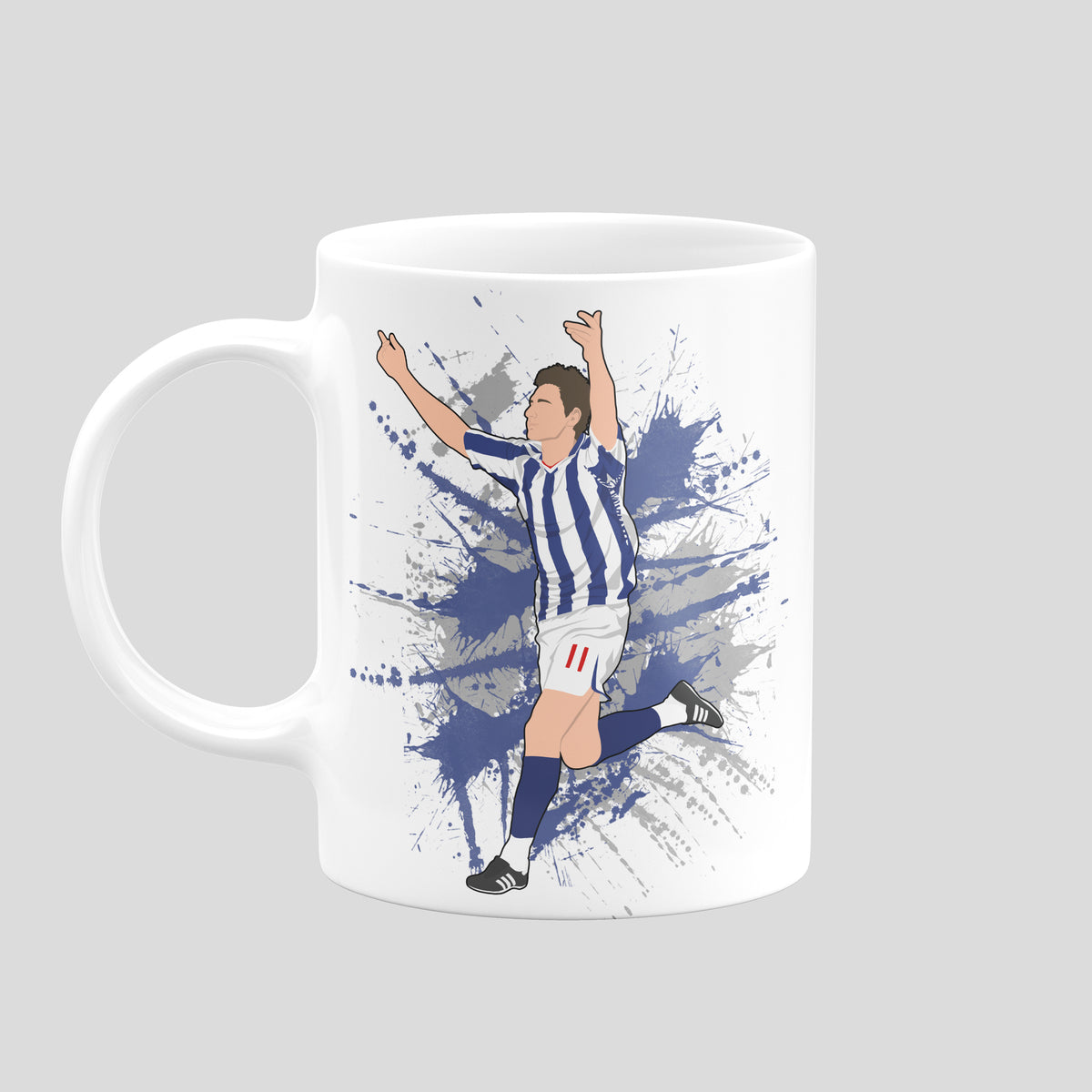 Zoltán Gera West Brom mug with original celebration illustration